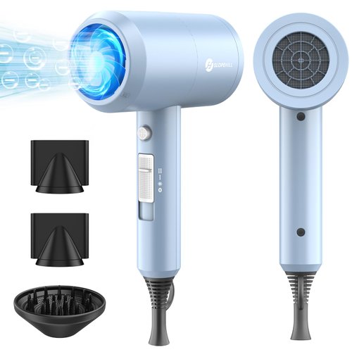 Slopehill Professional Ionic Hair Dryer, Powerful 1800W Fast Drying Low Noise Blow Dryer with 2 C...