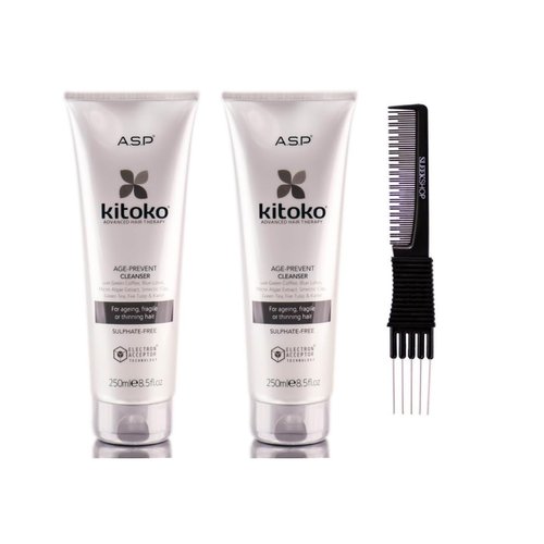 yper Asp Kitoko Age Prevent Cleanser (8.5 oz) with Teasing Comb Pack 2