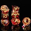 Ring DND Dice Set Sharp EdgeResin Dice,Golden Ring Inclusion Lord of The Rings D&D Dice RPG Role Playing Games, Dungeons and Dragons Polyhedral Dice Set（red）