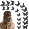 18Pcs Butterfly Clips Small Hair Clips with Rhinestones for Teens Women Y2K Glitter Hold Hair Jaw Clips Butterfly Clips Cute Hair Clips Headwear Gifts for Wedding Back School Hair Accessory Black