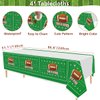 4 Pack Football Themed Tablecloths Disposable Plastic Football Table Cover Supplies Rectangular Game Day Tablecloth Football Field for Tailgate Football Party Decorations, 51'' X 86'' (4 Pack)