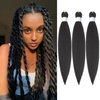 2# Pre stretched Braiding Hair, 26 Inches Kanekalon Box Braids Hair Extensions, 3 Packs Yaki Texture Braiding Hair Pre stretched