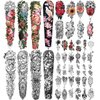 46 Sheet Full Arm Temporary Tattoo for Women with Peony Bird Daisy Rose Half Arm Flower Chrysanthemum Temporary Tattoos for Girls Boys Long Lasting Butterfly Fake Tattoo for Youngs