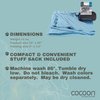 COCOON - Coolmax Travel Blanket | Compact Throw Blanket for Camping and Hiking | Fits in Backpack | Attaches to Luggage | Travel Essential | Fast Drying (Regular 70" x 55"- Ocean Blue)