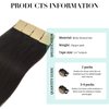 DOORES 20pcs Human Hair Extensions Tape in Remy Dark Brown Tape in Hair Extensions Real Hair Glue in Extensions Straight 50g 20 Inch