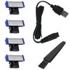 4PCS Shaver Head Replacement Charger and Brush for Electric Solo Shaver Cleaning Bursh USB Data Cable Power Trimmer Solo Head Replacement Charge Line (4Shaver Head & Cord&Brush)