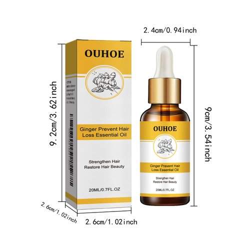 Ginger Prevent Hair Loss Essential Oil，Ginger Hair Growth Essential Oil Natural Ginger Extract Essential Hair & Scalp Deep Repair & Moisturize for Man Women All Hair Types (1 count)