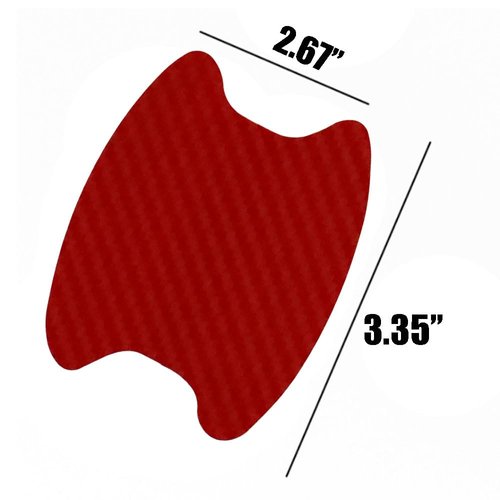 16 Pcs Car Door Handle Protector Sticker, Car Door Handle Cup Protector and Scratch Protectors for Vehicles Universal Carbon Fiber Anti-Scratches Auto Door Handle Protective Film for Most Car(Red)