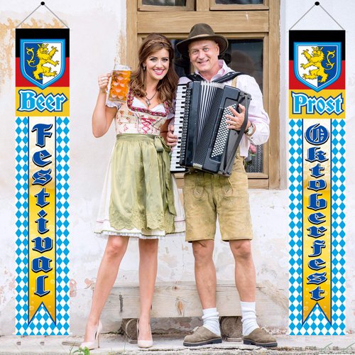 Oktoberfest Decorations German Bavarian Flag Oktoberfest Banner for Germany Party Supplies Home D...