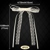 CustomyLife 4pcs Lace Hair Bow Clips Cute White Ribbons Coquette Snap Barrettes Wedding Prom Birthday Halloween Christmas Decorative Accessories for Women Girls