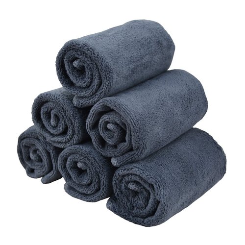 HOPESHINE Facial Cleaning Wipes Makeup Removing Cloths Fast Drying Face Wash towels 6 pack 12 inch x 12 inch Natural Microfiebr Towels, Grey