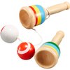 TOODOO 2 Pieces Jacks Game with Ball Paddle Ball with String Cup and Ball Game Mini Wood Catch Ball, Hand Eye Coordination Ball Catching Cup