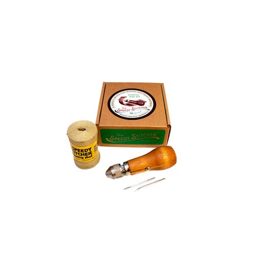Speedy Stitcher Sewing Awl Kit with 180-yard Tube of Thread, Natural