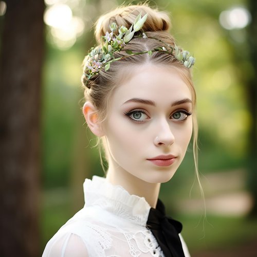 LLinfflr Boho Flower Headband Bridal Flower Crown Hair Wreath Floral Headpiece Halo Party Prom Wedding Photos Green
