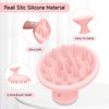 SHINLEA Silicone Scalp Massager Shampoo Brush, Head Scrubber with Soft Bristles for Hair Growth, Scalp Exfoliator for Dandruff Removal, Wet Dry Hair Brush for Scalp Care, Pink