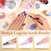 BORN PRETTY Acrylic Powder Set 36 Colors Spring Summer Acrylic Nail Powder Red Purple Green Blue Professional Polymer 3D Acrylic Nail Art Kit for French Nails Extension Nail Carving Gift Set