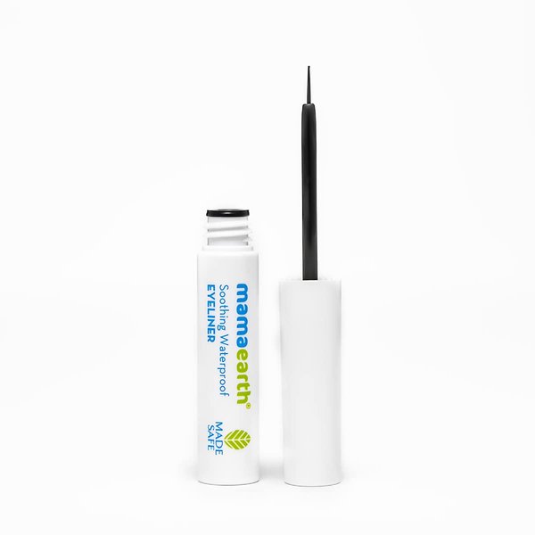 MAMAEARTH Soothing Waterproof Eyeliner | 10 Hour Long Stay | Nourishing with Almond & Castor Oil | Smudge Proof & Quick-Drying Formula | 0.12 Fl Oz/3.5ml