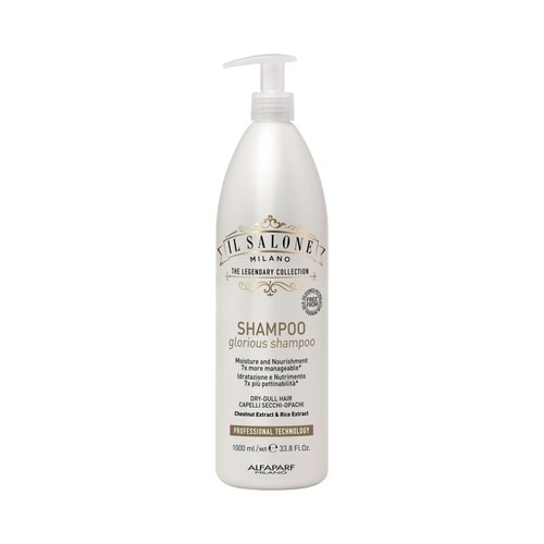 Il Salone Milano Professional Glorious Shampoo - Moisturizing Shampoo for Dull, Dry Hair - Delivers Renewed Vitality with Chestnut & Rice Extract - Salon-Quality Hair Care (33.8 oz / 1000 ml)
