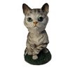 Animal Den Tabby Cat Bobblehead Figure Statue Gift for Car Dashboard Silver