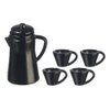 Melody Jane Dollhouse Black Coffee Pot & Mugs Miniature Kitchen Accessory