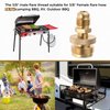 Portable 1lb Propane Tank Canister Regulator Adapter Connection to 3/8” Male Flare (5/8"-18UNF) Thread, Portable Camping Grill Stove Parts for Heaters, Burner, Fire Pit, Cooker
