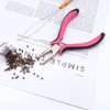 Quacc Hair Extension Pliers 3-Hole Mini Hair Extension Tool for Micro and Nano Ring Hair Extensions (Pink)