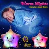 WEWILL 13'' Creative Twinkle Star Glowing LED Night Light Plush Pillows Stuffed Animals Toys Birthday Christmas Holiday Valentines Gifts for Toddlers Girls(Pink)
