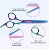 Hair Scissors Kit, Professional Hair Cutting Scissors Thinning Shears Kit 6.5 Inch Length,Barber Hairdressing Scissors Sharp Blade for Haircutting,Haircut Shears set for Men Women kids (rainbow)