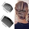 18 Piece Twist Comb Set - Plastic Side Hair Clips With 11/25 Teeth for Multiple Hairstyles, Girls and Women Hair Accessories (Black, Transparent, Brown)