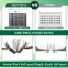 Lash Clusters,96 Pcs Cluster Lashes D Curl 10mm DIY Lash Extensions Eyelash Clusters,KEYYOU Volume Wispy Individual Lashes Soft&Comfortable Easy DIY at Home(Y05,D-10mm)