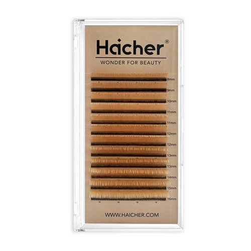 HAICHER Brown Lash Extensions 03 05 07 C D Curl 8-16mm Mixed, Colored Lash Trays for Eyelash Extension (Light Brown, 0.05 D 8-16mm)