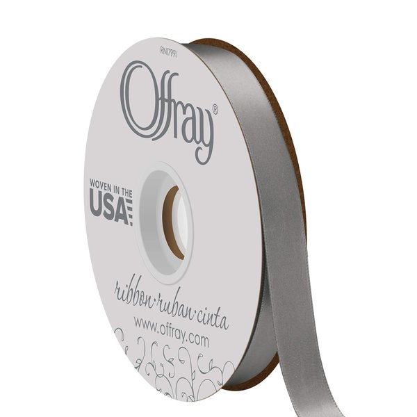 Double Face Satin Ribbon, 50 Yards, Pewter