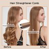 Hair Straightener Comb,Removable Flat Iron Comb Attachment Clip On,Flat Iron Comb Attachment for Hair Straightening and Hair Flat Ironing, Providing Wide and Narrow Tooth in a Comb(Coffee color)