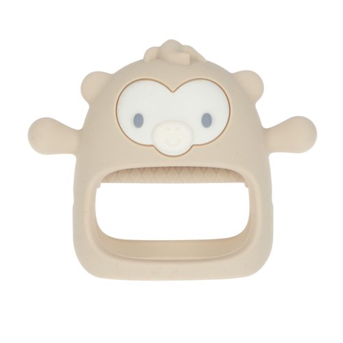 Nuby Silicone Wrist Teething Mitten - Baby Teether Ring - 3+ Months - Brown Monkey