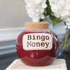 White Elephant Gifts for Adults, for Women, Men, Red Ceramic Bingo Money Jar Piggy Bank, Kitchen Home Decor, Funny Coin Jar, Mom Grandma Dad Boyfriend Gift