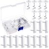 Jetec 40 Pieces Plastic Bed Skirt Pins Holding Head Double Pins White Furniture Chair Leg Pins Glide Nails Holding Pins Clear Heads Twist Pins for Slipcovers and Bed Skirts