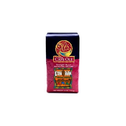 HEB Cafe Ole Whole Bean Coffee 12oz Bag (Pack of 3) (Ethiopian Yirgacheffe - Medium Dark Roast (Full City))