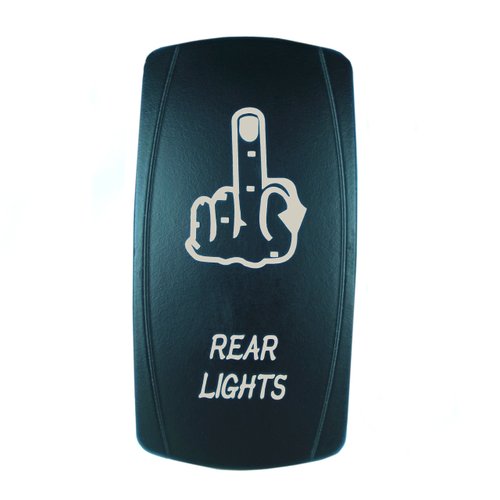 STVMotorsports Laser Backlit Green Rocker Switch Finger Rear Lights 20A 12V On/Off LED Light