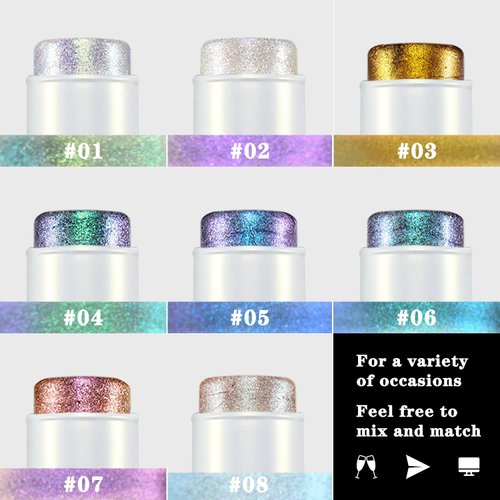 JUR MORNIER Multichrome Eyeshadow Stick,8 Colors Contour Highlighter Stick Makeup Collection,3 In 1 Eye Blush Ande Lip Highlighter Makeup For Face And Body #07