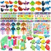 132Pcs Dinosaur party favors Dinosaur Rings for Boy Kids party Supplies Dinosaur slap Bracelet Tattoos Keychains Dinosaur Theme Party supplies for Birthday party goodie bag Fillers