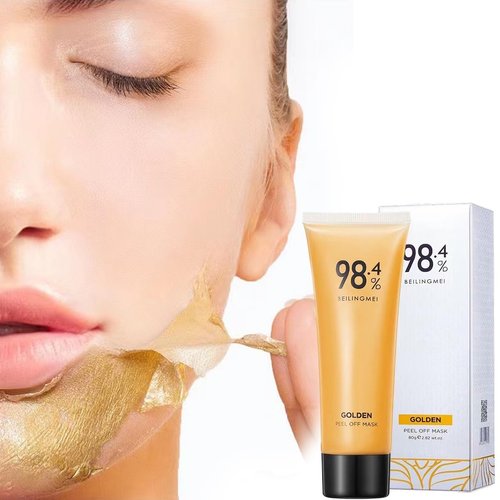 TIMLIFE 2 PCS Gold Peel Off Mask, 24 k Gold Face Mask, 24K Gold Peel Off Mask, Anti-Aging Gold Face Mask for Moisturizing Removes Blackheads