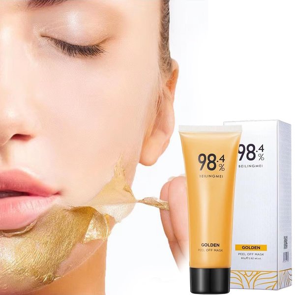 TIMLIFE 2 PCS Gold Peel Off Mask, 24 k Gold Face Mask, 24K Gold Peel Off Mask, Anti-Aging Gold Face Mask for Moisturizing Removes Blackheads