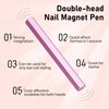 MIZHSE Magnet Nail Tool: Double-Head Nail Magnet Pens Cat Eye Magnet Tool Hexagonal Design Magnet Stick, Nail Art Cat Eye Magnet Stick Nail Design Tools for Studio Nail Salon Home DIY