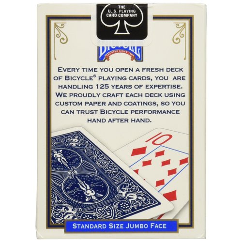 Bicycle Poker Size Jumbo Index Playing Cards (Blue or Red)