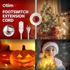 Otimo Lighted Foot Switch Extension Cord with 3 Outlets, 9 Feet, White