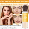 Mineral Sunscreen Setting Powder SPF 50 PA++,Breathable Brush On Powder Sunscreen for Face,Lightweight Long Lasting Oil Control Face Sunscreen Powder,Matte Concealer Setting Powder for All Skin Types