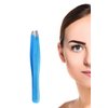 Eyebrow Tweezers - 1 Pc Professional Stainless Steel Tweezer for Facial Hair Removal- Eyebrow Tweezers for Women and Men - Professional eye brow twizzers and trimmer. (Blue)
