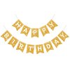 Gold Glitter Happy Birthday Banner Birthday Sign for Backdrop Gold Happy Birthday Decorations for Women Men Golden Birthday Party Supplies Wall Door Garland Bunting Banner