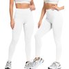 Natural Feelings High Waisted Leggings for Women Pack Ultra Soft Stretch Opaque Slim Yoga Pants White