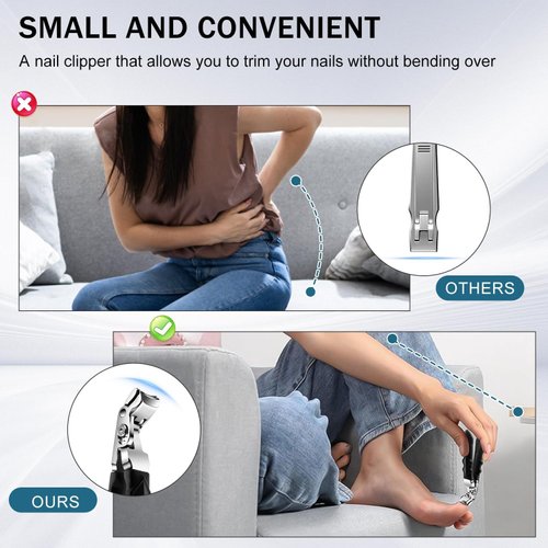 2 Set Nail Clippers for Seniors, Toe Nail Clipper, Clipmaster Pro Toenail Clippers, Proclip Wide Jaw Opening Nail Clippers for Seniors Thick Nails